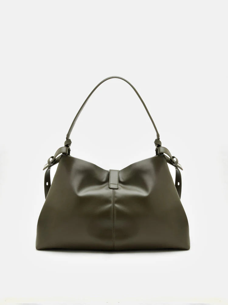 PAZZION, Athena Twist Lock Buckled Bag, Green