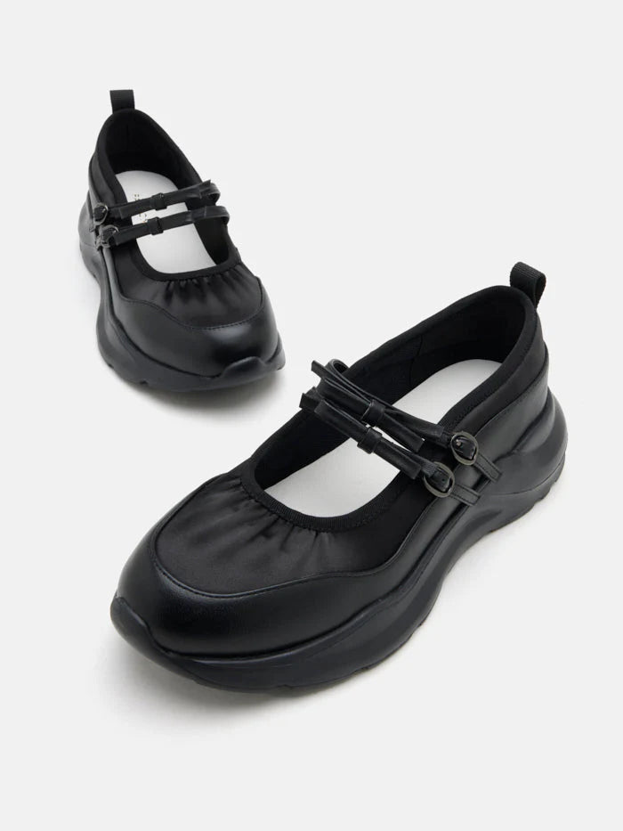 PAZZION, Celeste Bow Mary Jane Sneakers, Black