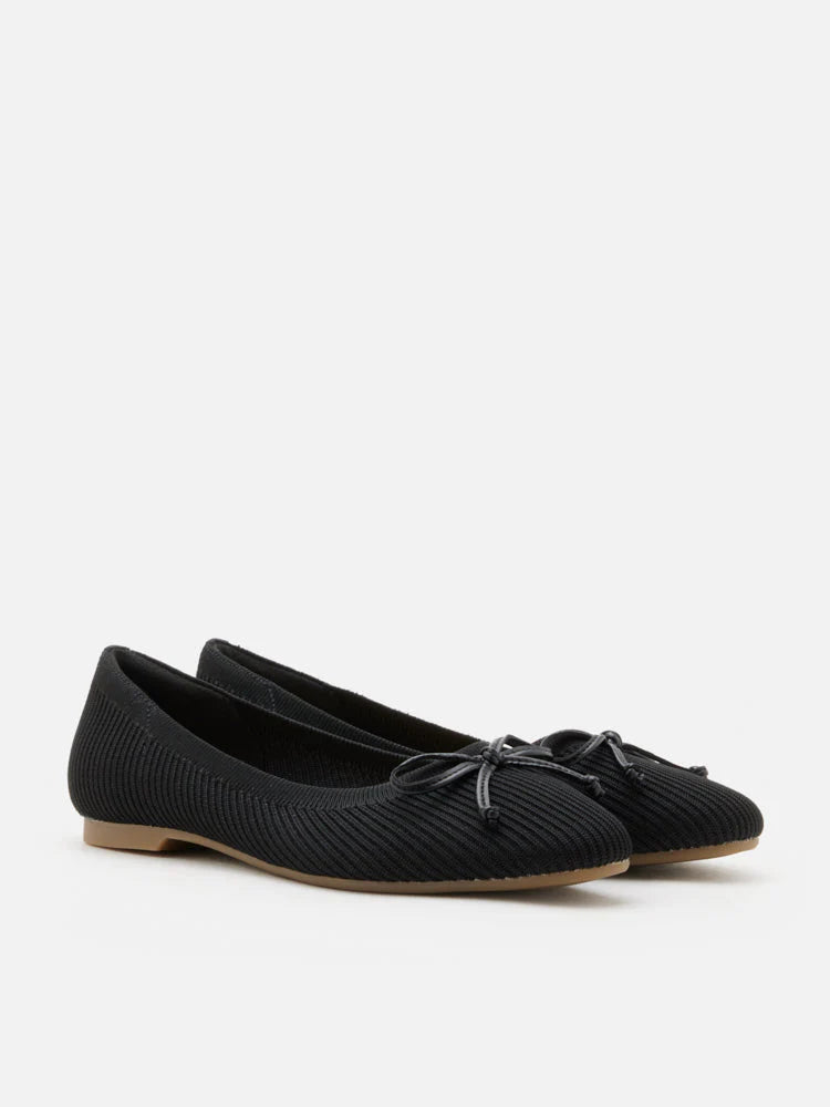 PAZZION, Cerese Flyknit Bow Ballet Flats, Black