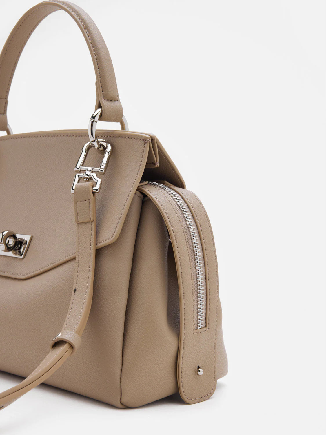PAZZION, Diana Top Handle Bag, Almond