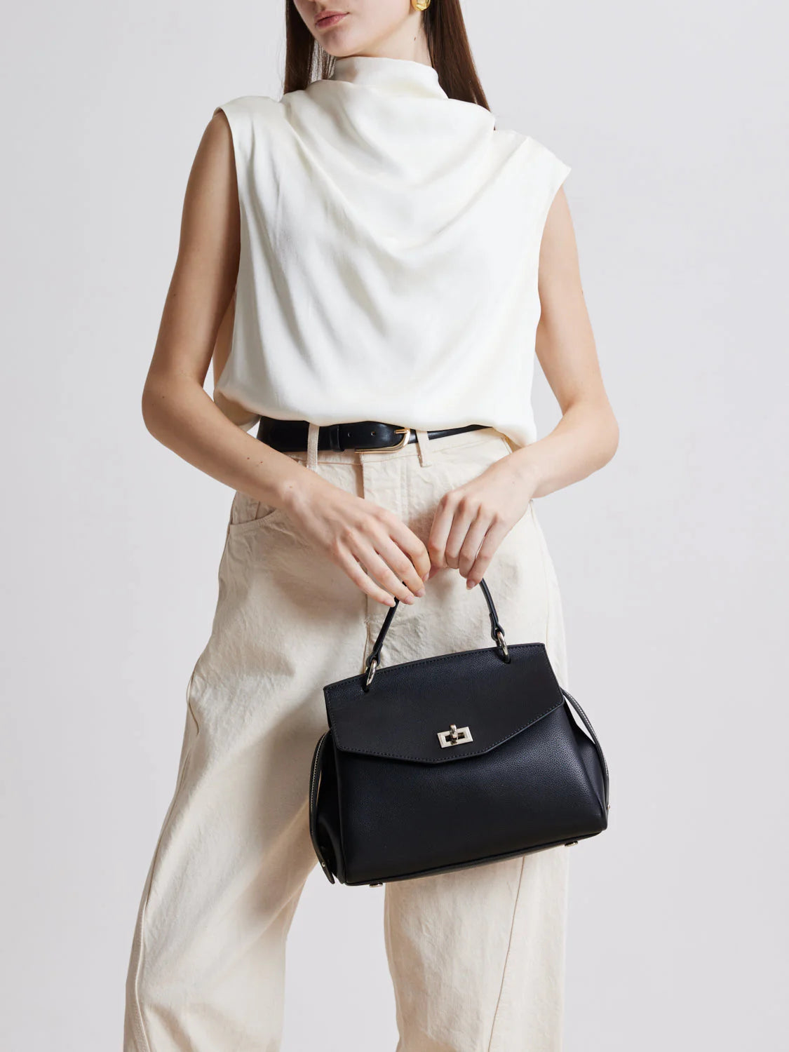 PAZZION, Diana Top Handle Bag, Black