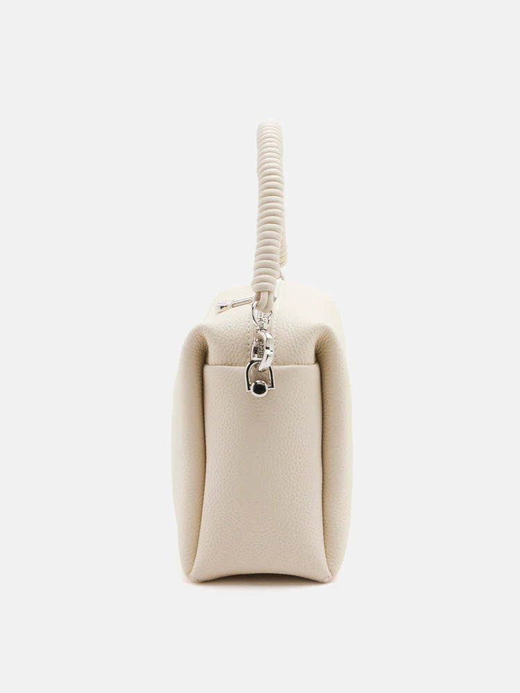PAZZION, Donna Knotted Double Handle Bag, Beige