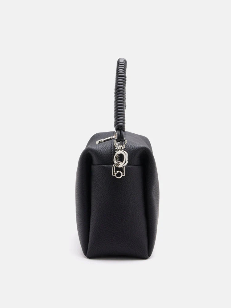 PAZZION, Donna Knotted Double Handle Bag, Black
