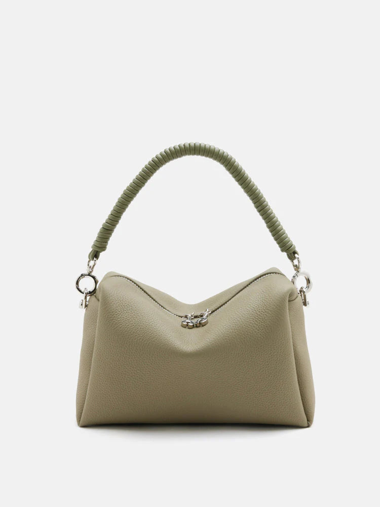 PAZZION, Donna Knotted Double Handle Bag, Green
