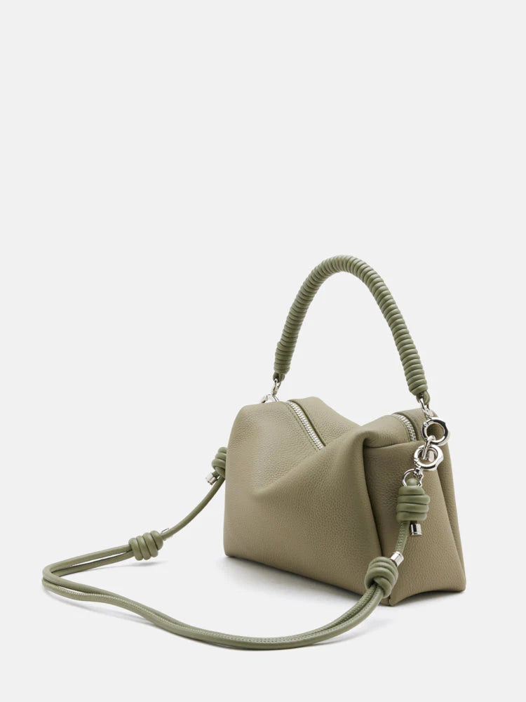 PAZZION, Donna Knotted Double Handle Bag, Green
