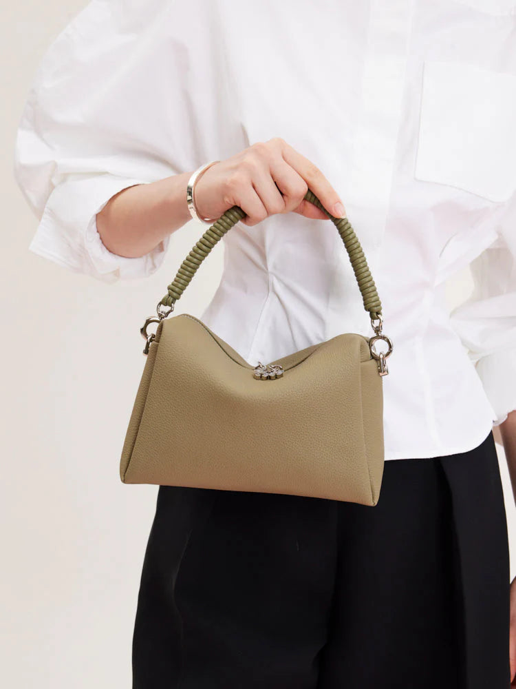 PAZZION, Donna Knotted Double Handle Bag, Green