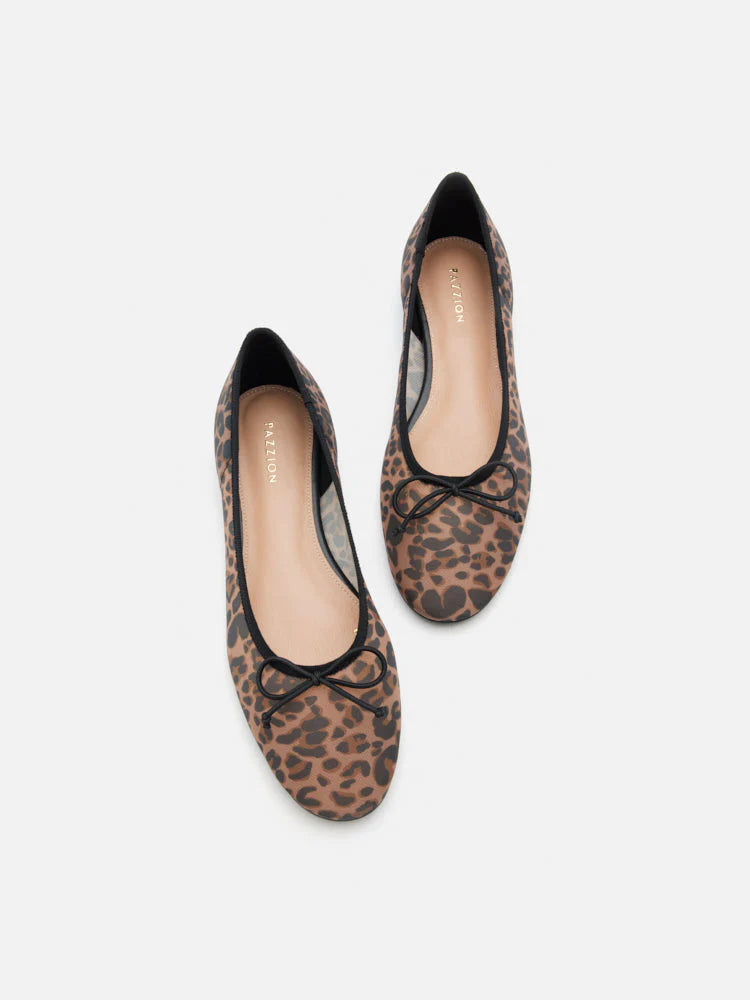 PAZZION, Lourdes Bow Mesh Flats, Brown