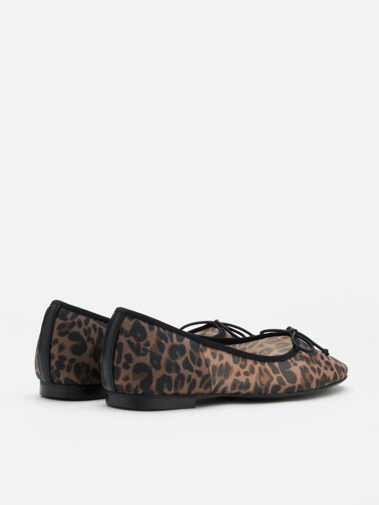 PAZZION, Lourdes Bow Mesh Flats, Brown