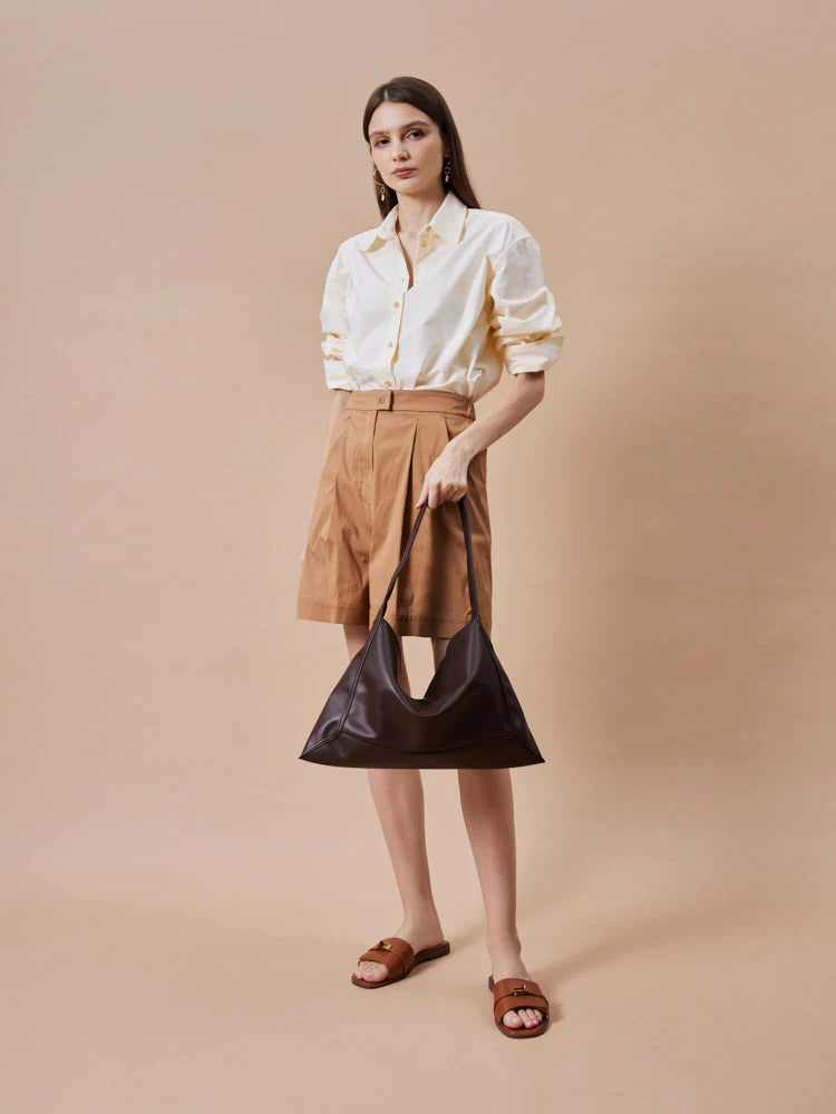 PAZZION, Lucia Slouchy Shoulder Bag, Brown