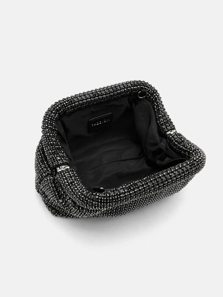 PAZZION, Lumina Diamante Embellished Clutch, Black