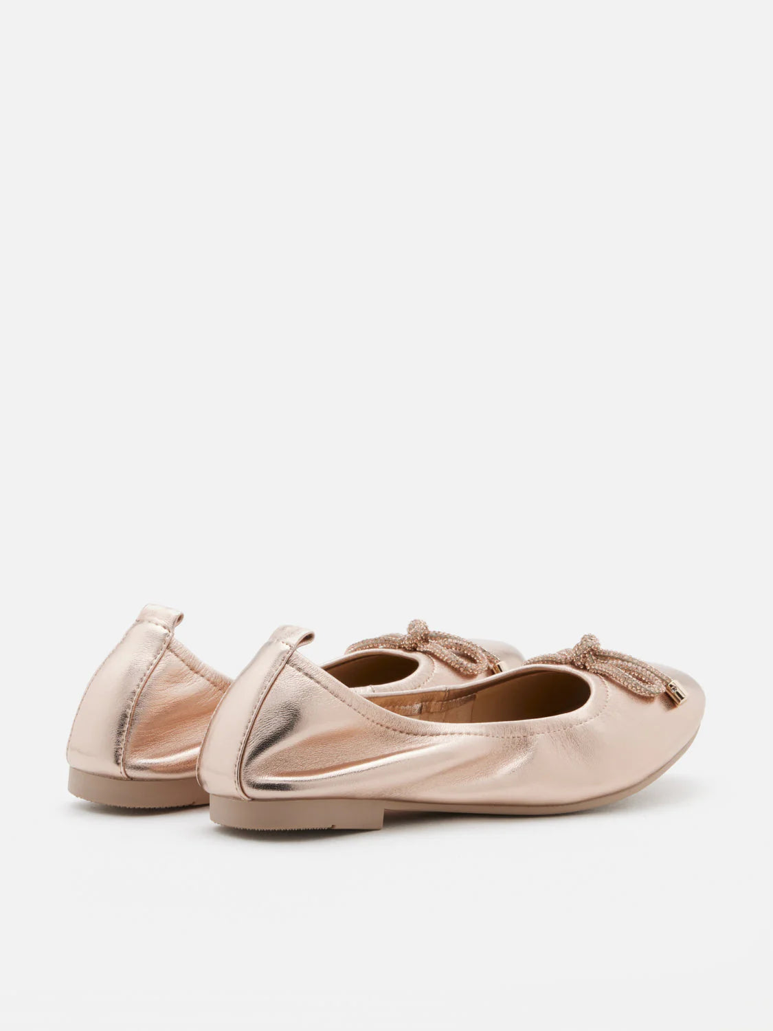 PAZZION, Mara Crystal Bow Ballerinas, Champagne