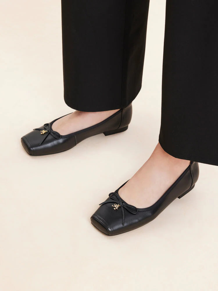 PAZZION, Moxie Square-Toe Ballet Flats, Black