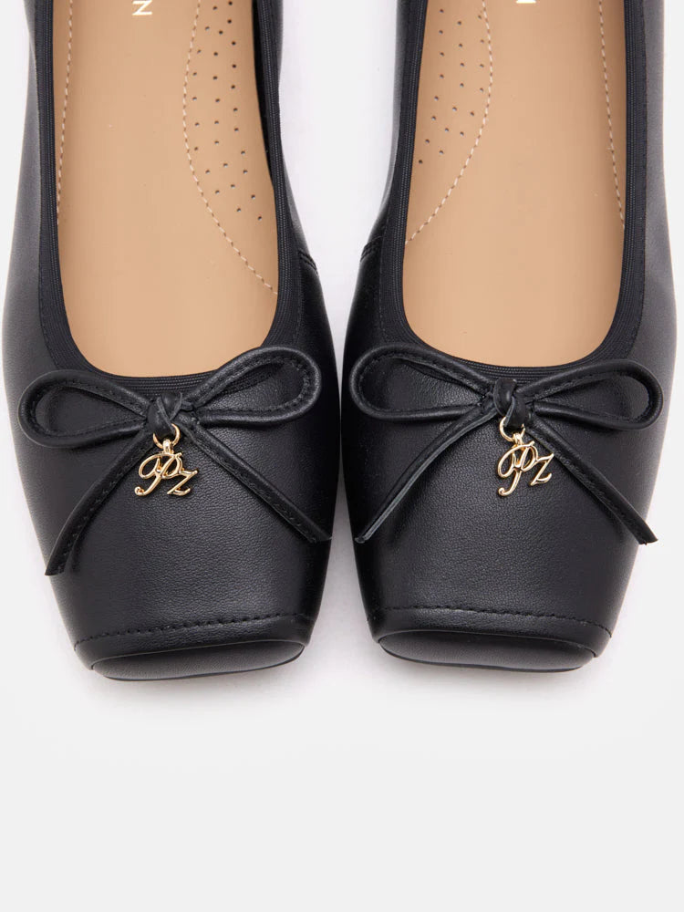 PAZZION, Moxie Square-Toe Ballet Flats, Black