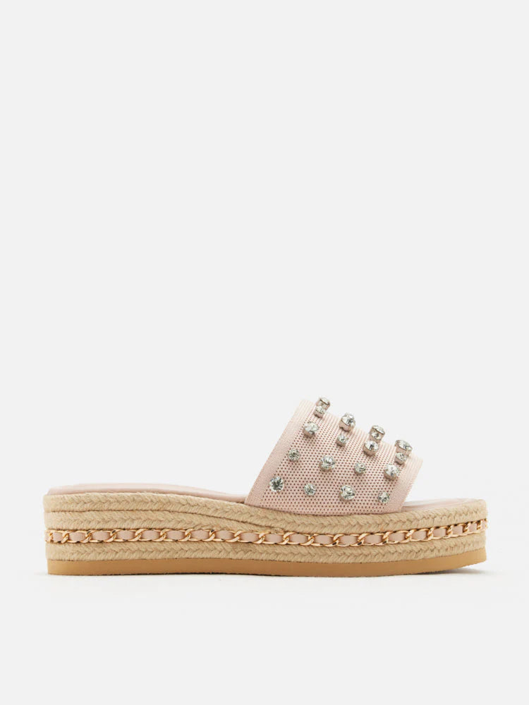 PAZZION, Poppy Studded Wedges, Pink