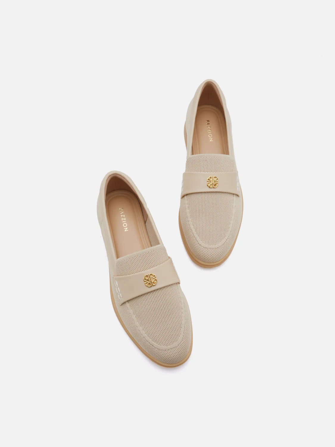 PAZZION, Searra Accented Flyknit Loafers, Almond