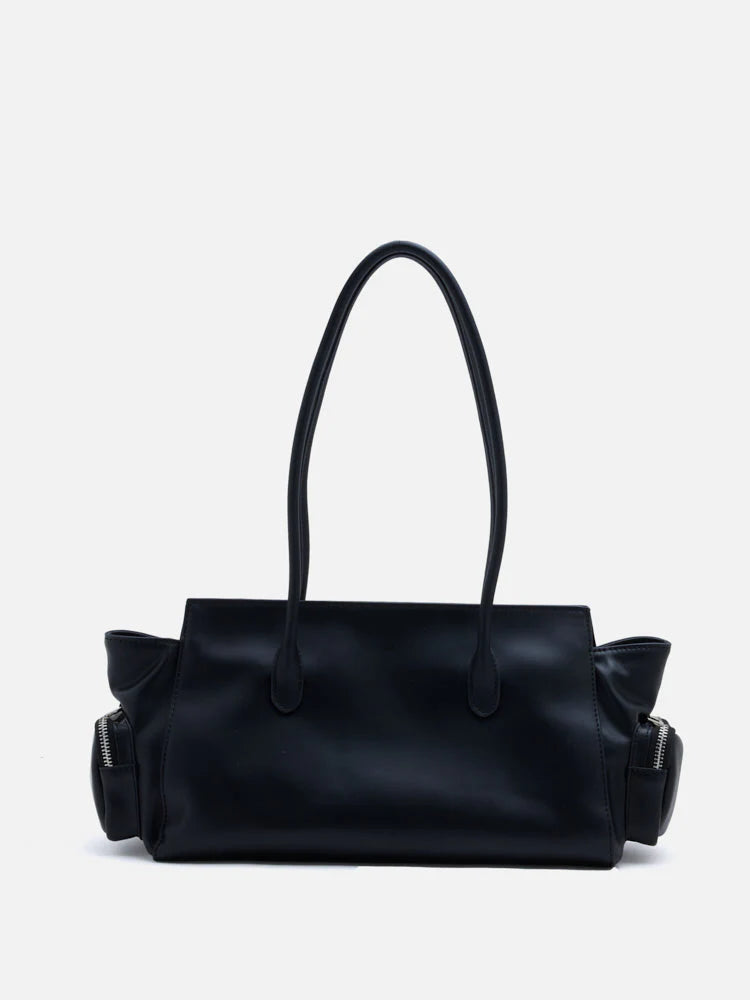 PAZZION, Virelle Structured Multi-Pocket Shoulder Bag, Black