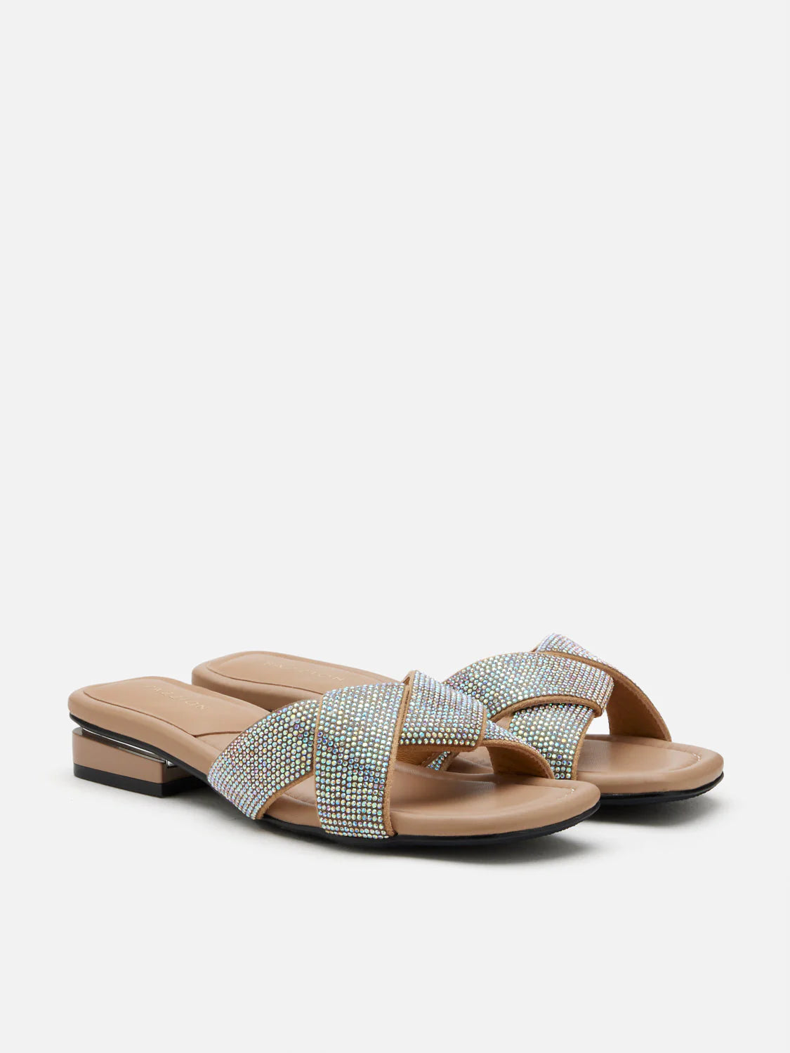 PAZZION, Xaviera Crystal Twist Slides, Rainbow