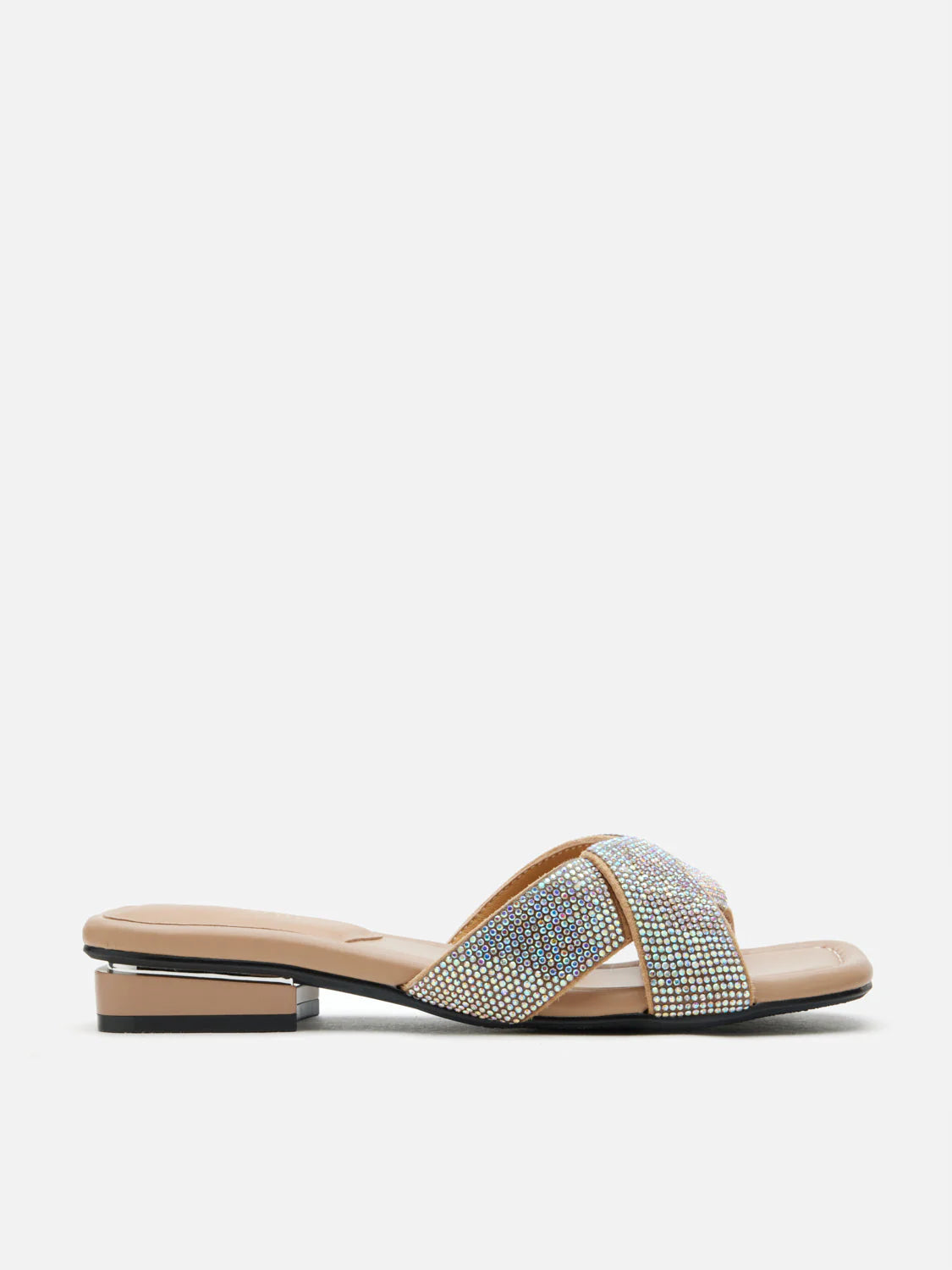 PAZZION, Xaviera Crystal Twist Slides, Rainbow