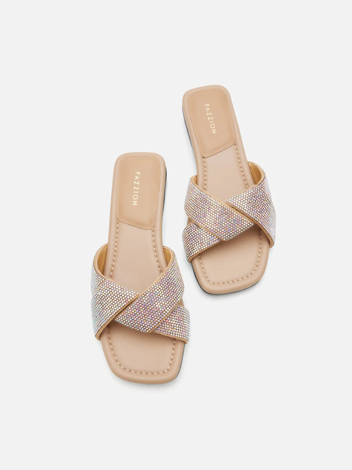 PAZZION, Xaviera Crystal Twist Slides, Rainbow