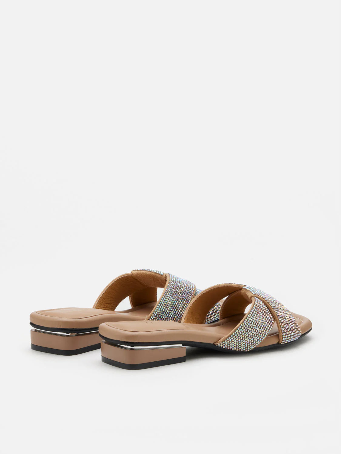 PAZZION, Xaviera Crystal Twist Slides, Rainbow