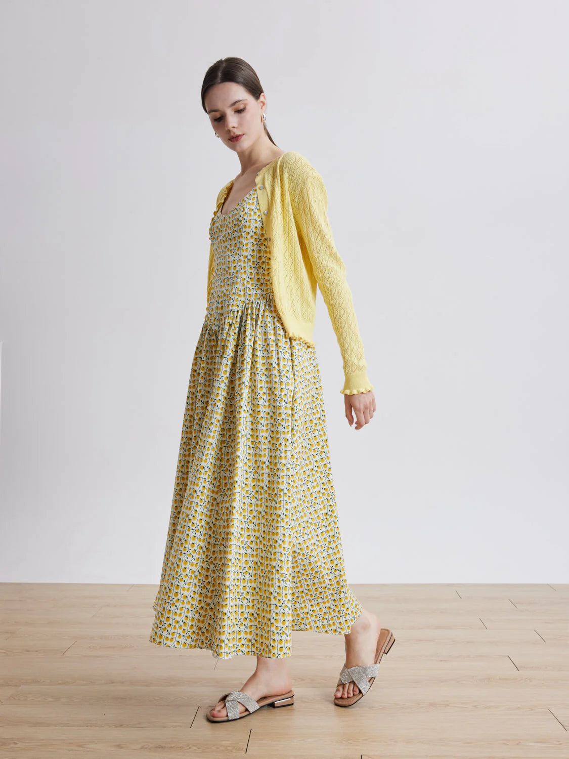 PAZZION, Xaviera Crystal Twist Slides, Silver