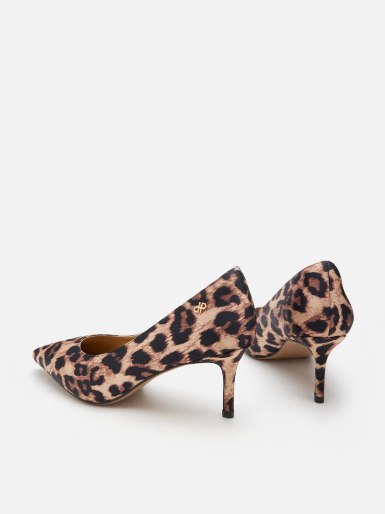 PAZZION, Zira Leopard Print Pointed Toe Heels, Brown
