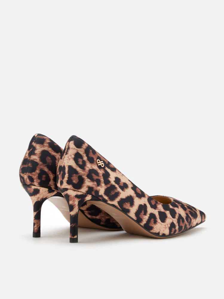 PAZZION, Zira Leopard Print Pointed Toe Heels, Brown