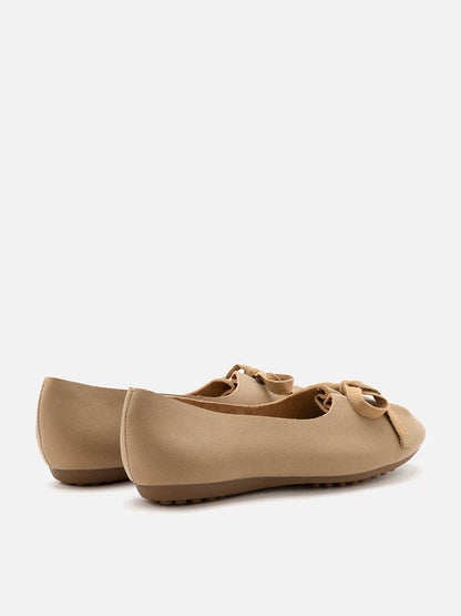 PAZZION, Adriana Tied Bow Moccasins, Camel