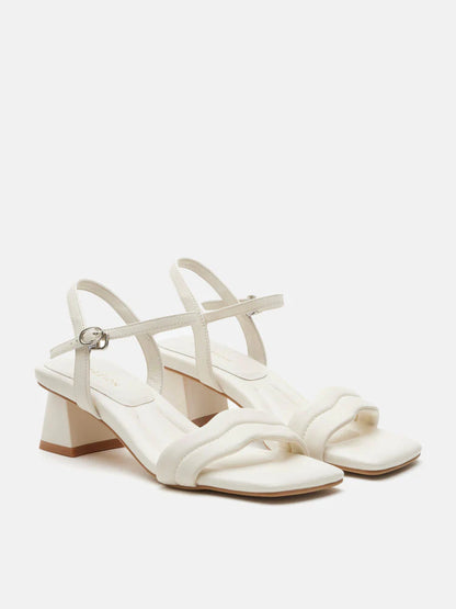 PAZZION, Alaina Pillow Strappy Heels, Beige