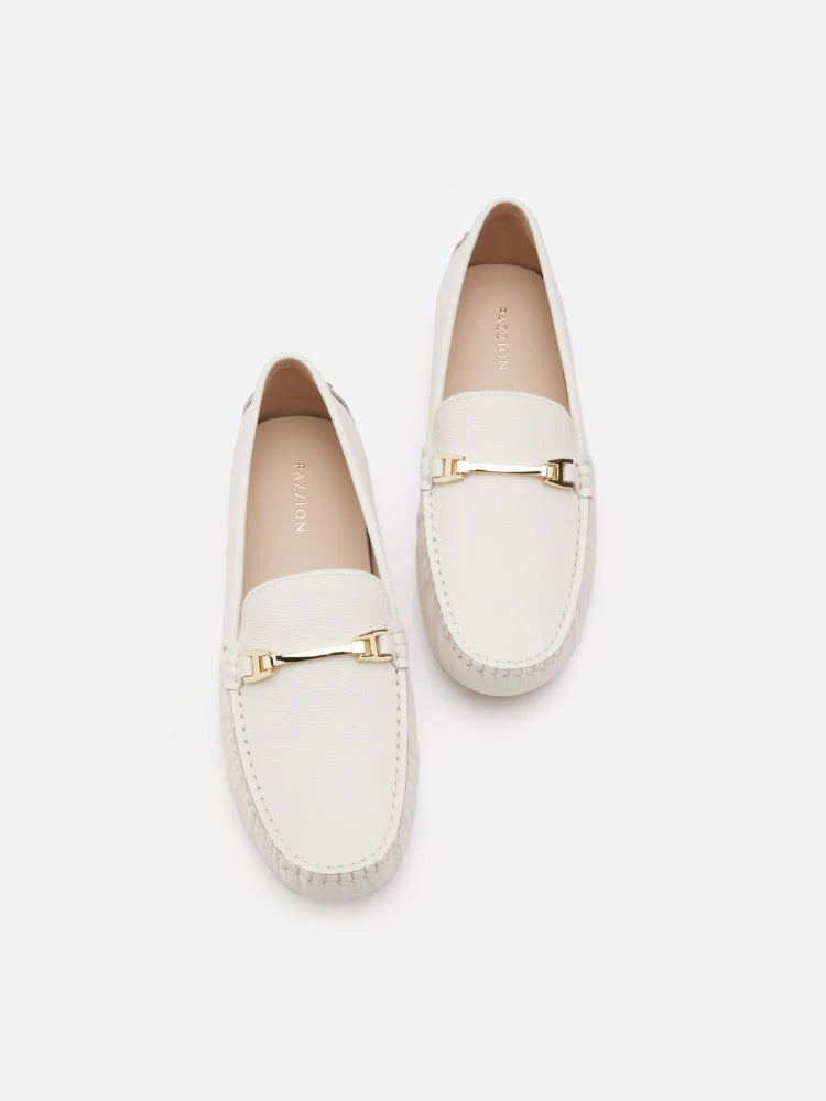 PAZZION, Alara Horsebit Moccasins, Beige