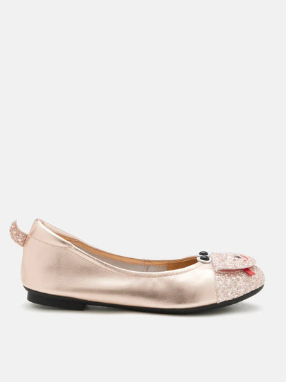 PAZZION, Alessandra Glitter Flats, Champagne