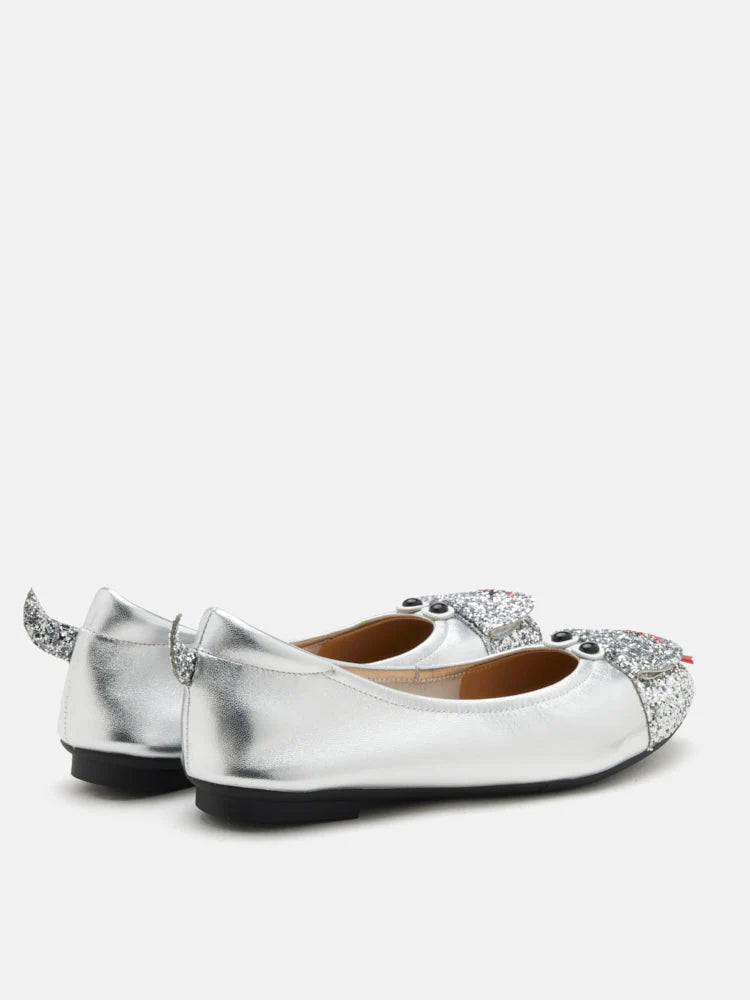 PAZZION, Alessandra Glitter Flats, Silver