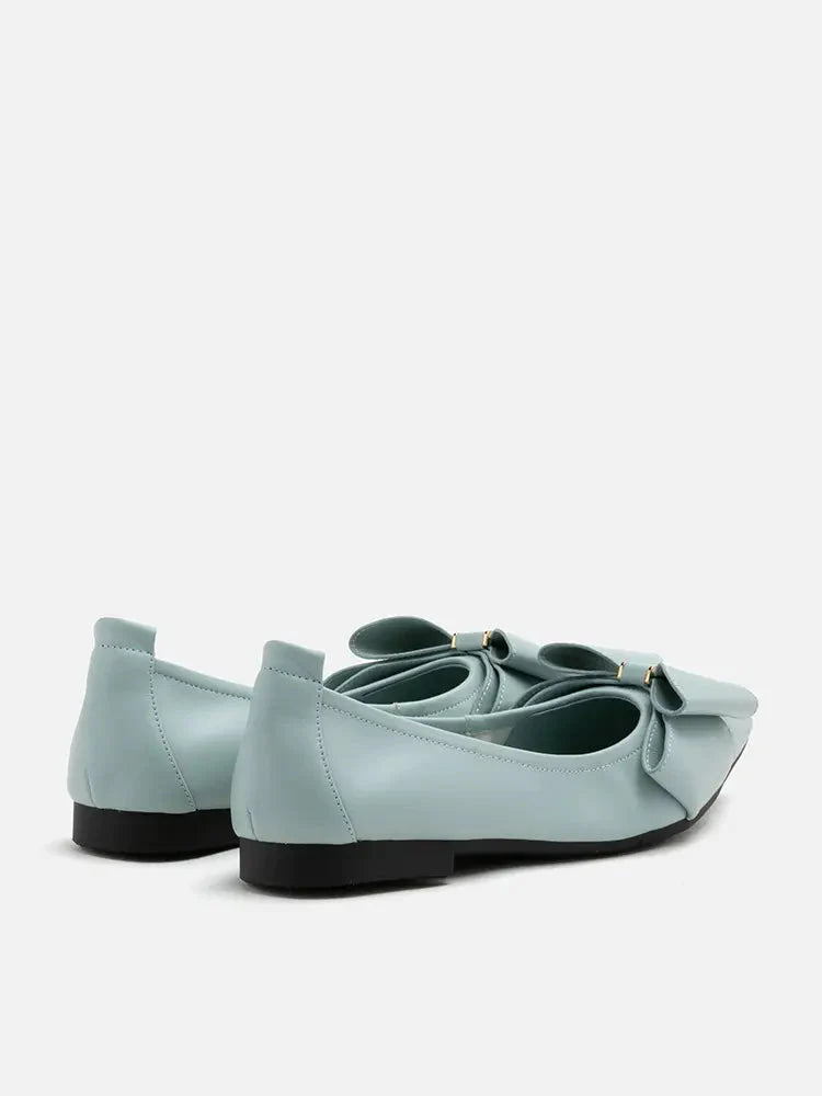 PAZZION, Alicia Bow Point-Toe Flats, Blue