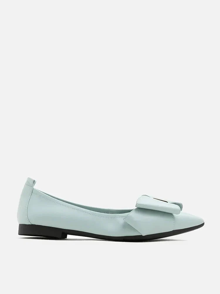 PAZZION, Alicia Bow Point-Toe Flats, Blue