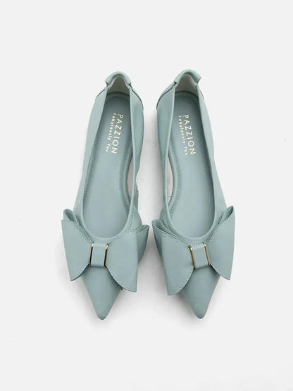 PAZZION, Alicia Bow Point-Toe Flats, Blue