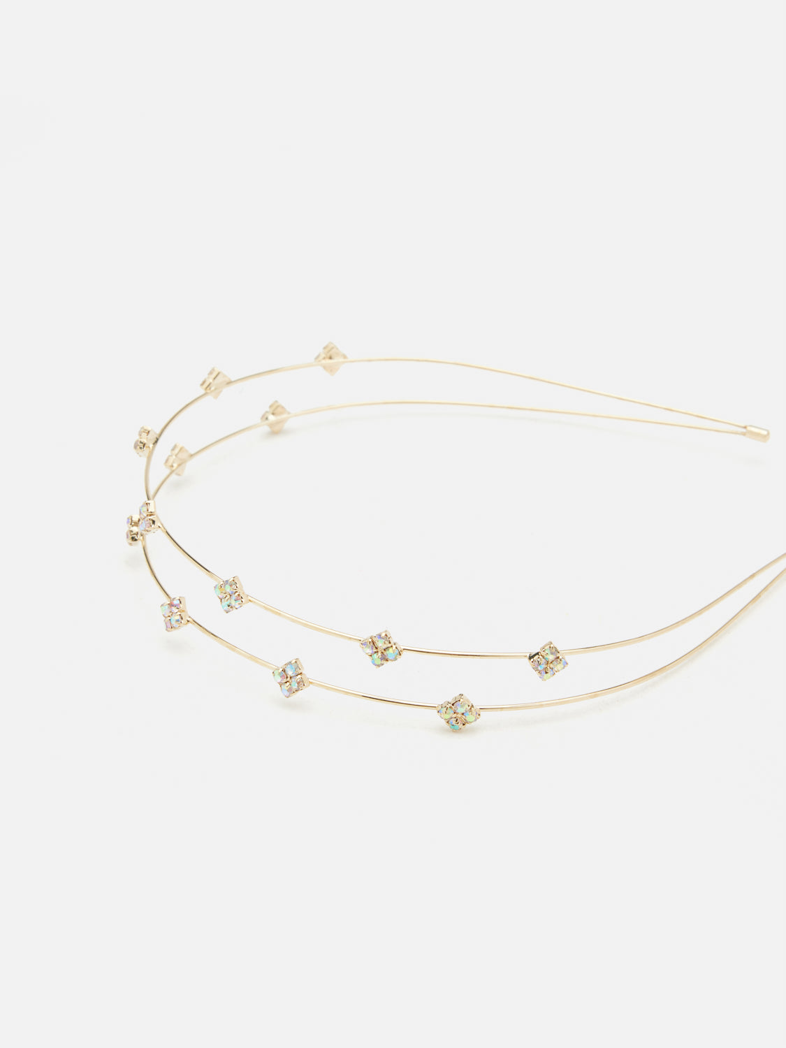 PAZZION, Allegra Diamante Double Hair Band, Gold