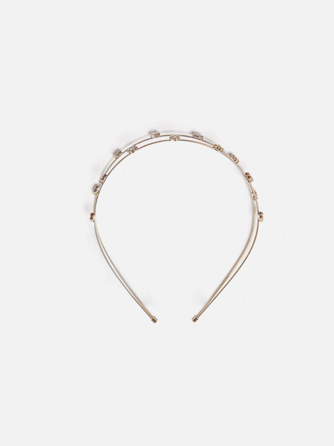 PAZZION, Allegra Diamante Double Hair Band, Gold