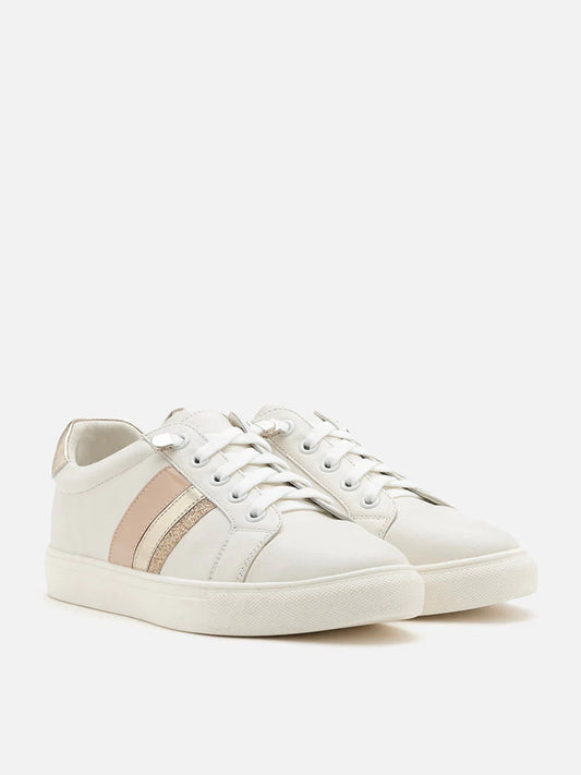 PAZZION, Althea Metallic Trim Sneakers, Gold