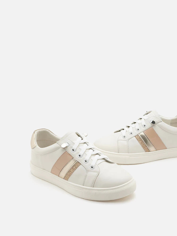 PAZZION, Althea Metallic Trim Sneakers, Gold