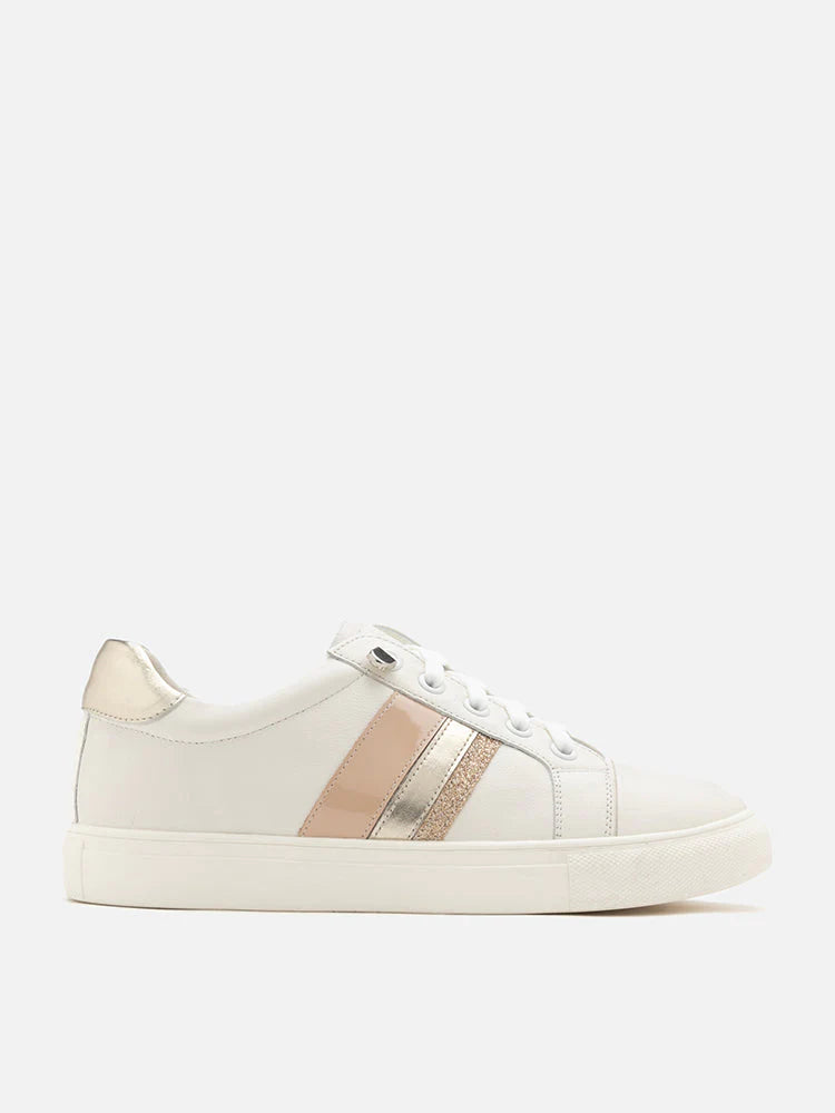 PAZZION, Althea Metallic Trim Sneakers, Gold