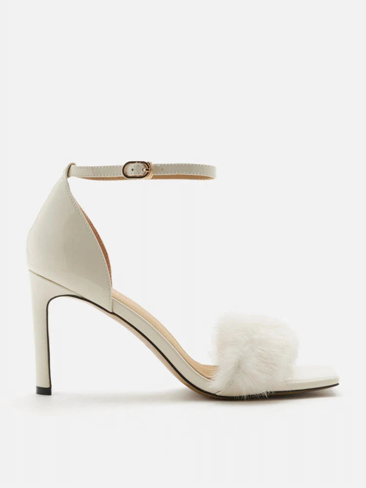 PAZZION, Amelie Ankle Strap Heels, Beige