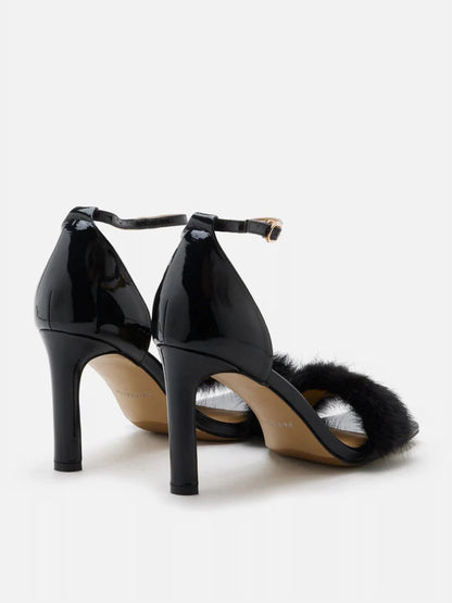 PAZZION, Amelie Ankle Strap Heels, Black