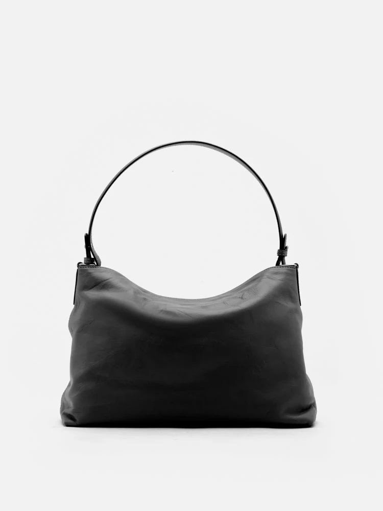 PAZZION, Amia Slouchy Shoulder Bag, Black