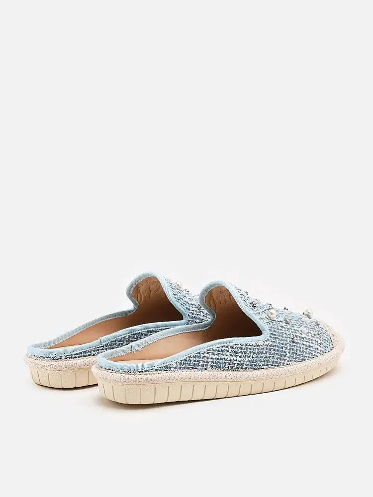 PAZZION, Andrina Pearl Espadrille Mules, Blue