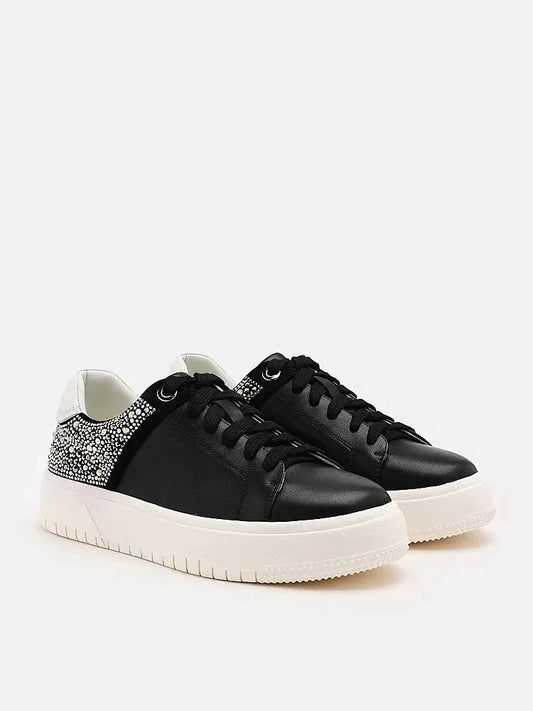 PAZZION, Arco Trainers with Crystal Embellishments, Black