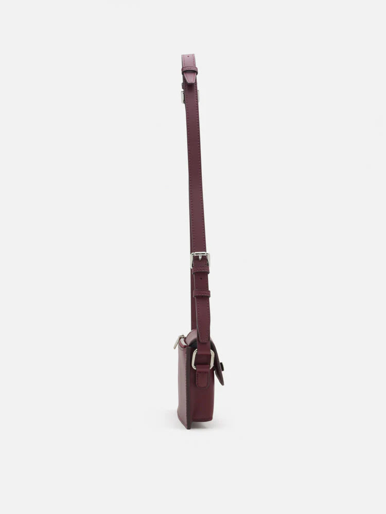 PAZZION, Aviana Double Twist Lock Structured Bag, Wine