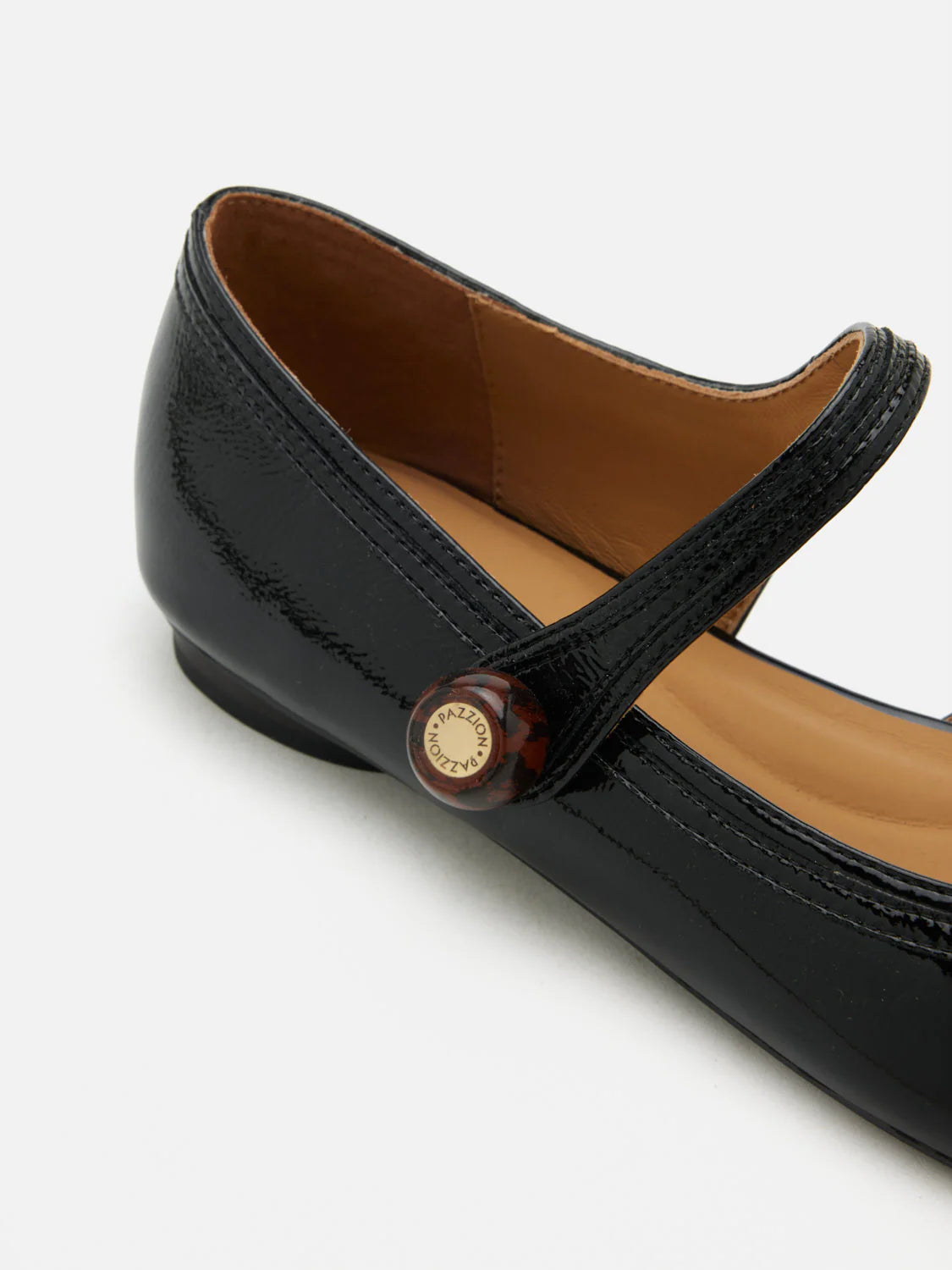 PAZZION, Bette Beaded Buckle Mary Janes, Black