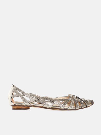 PAZZION, Brook Gold Strappy Flats, Gold