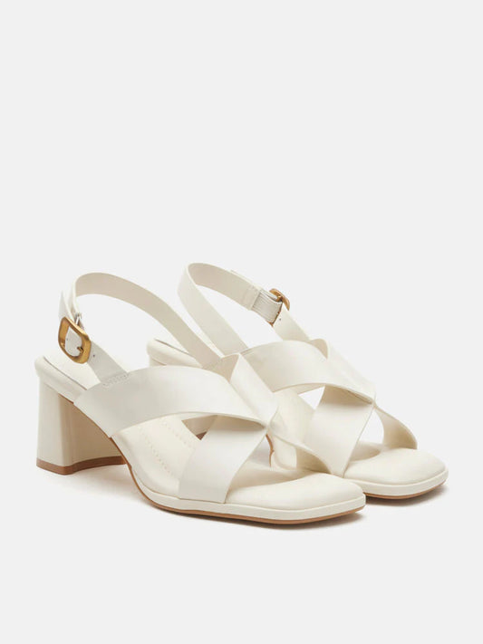 PAZZION, Calla Pillow Strappy Heels, Beige