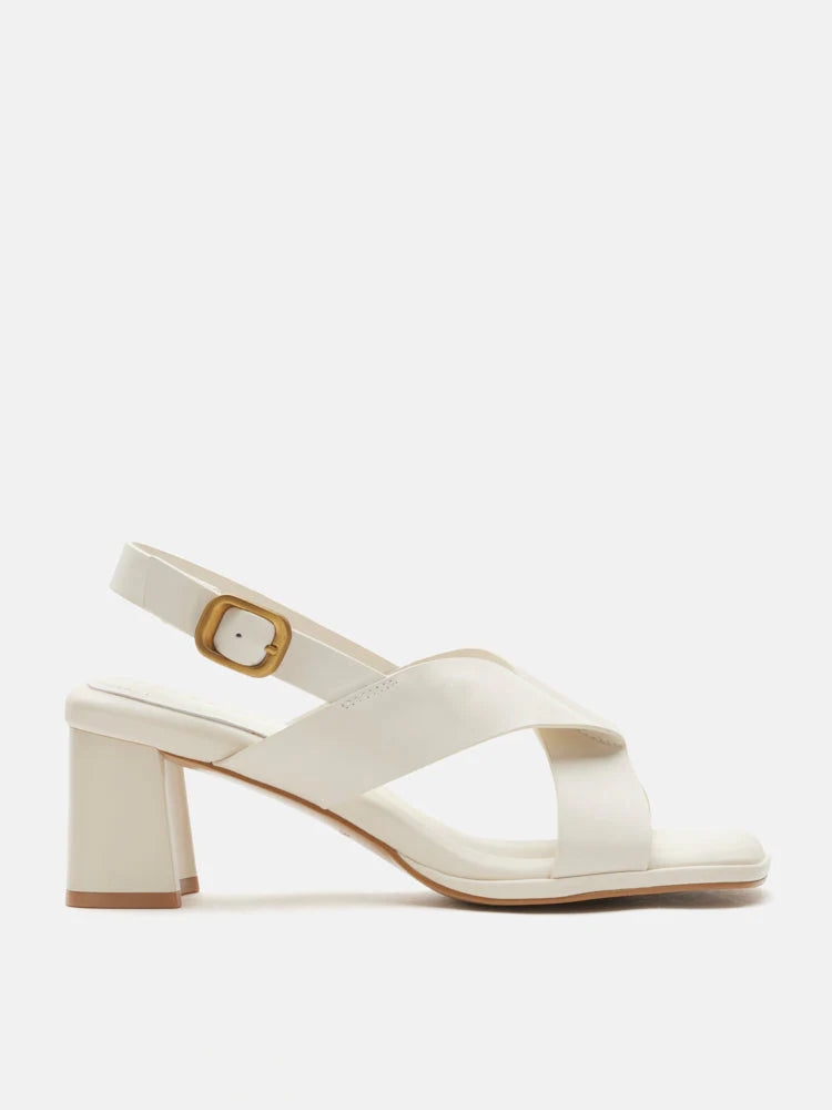 PAZZION, Calla Pillow Strappy Heels, Beige